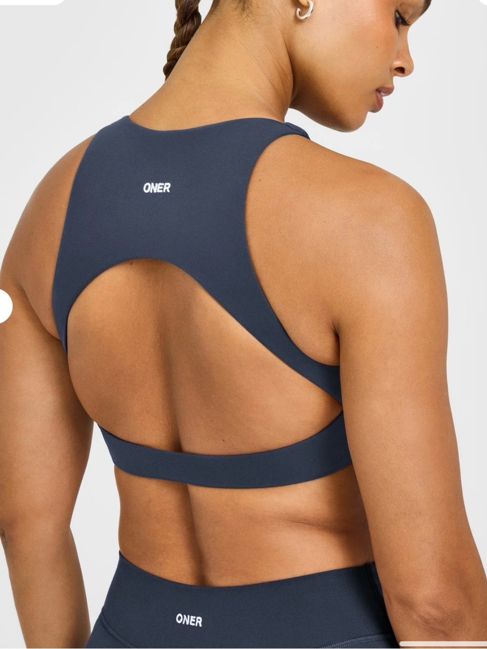 Oner Active Navy Cutout Back Sports Bra
